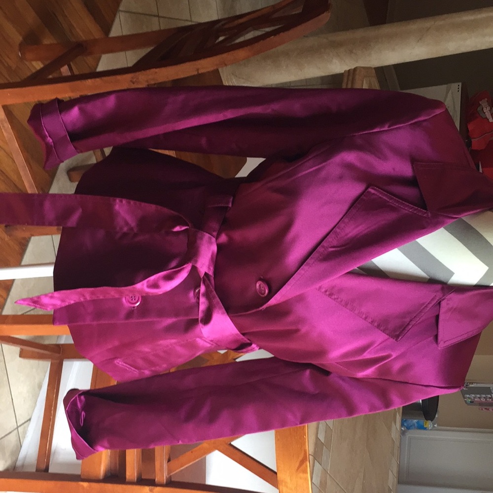 Like new plum satin express crop jacket